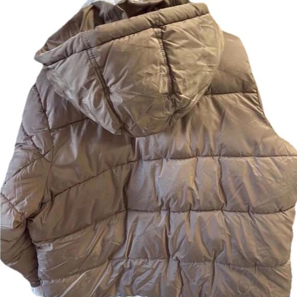 Michael Kors Brown Puffer Jacket with Shearling 2X - Picture 3 of 5